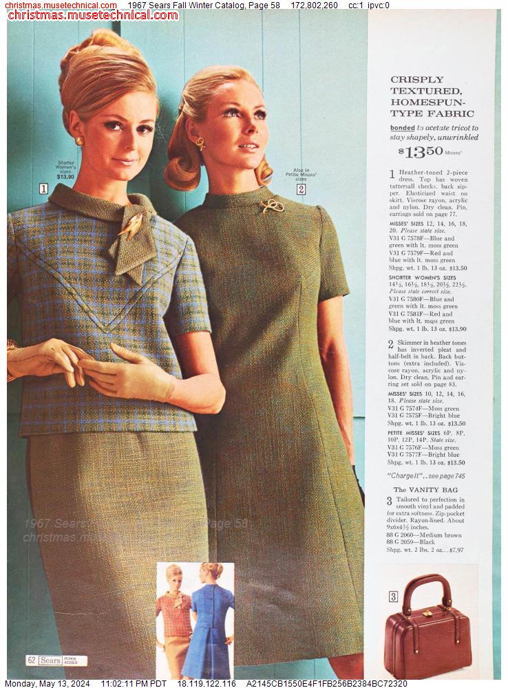 1967 Sears Fall Winter Catalog, Page 58