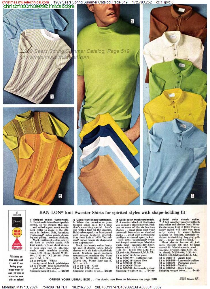 1969 Sears Spring Summer Catalog, Page 519