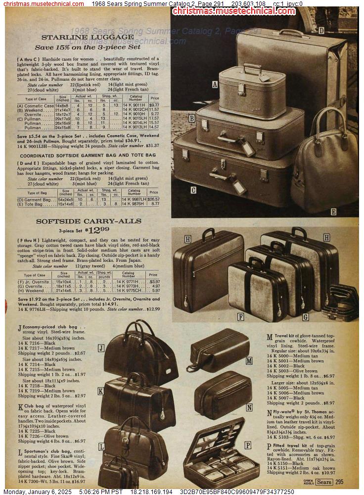 1968 Sears Spring Summer Catalog 2, Page 291