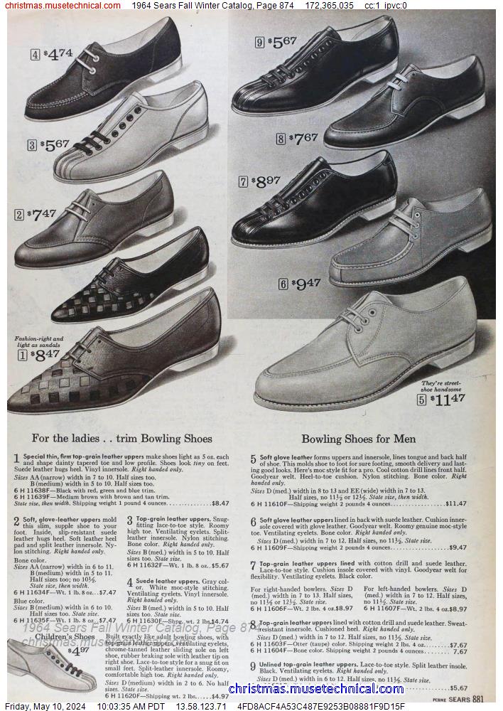 1964 Sears Fall Winter Catalog, Page 874