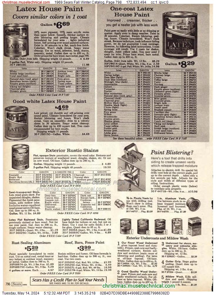 1969 Sears Fall Winter Catalog, Page 798