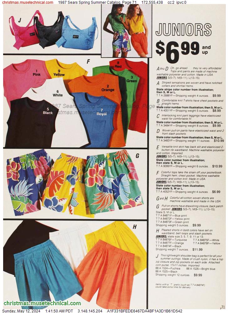 1987 Sears Spring Summer Catalog, Page 71