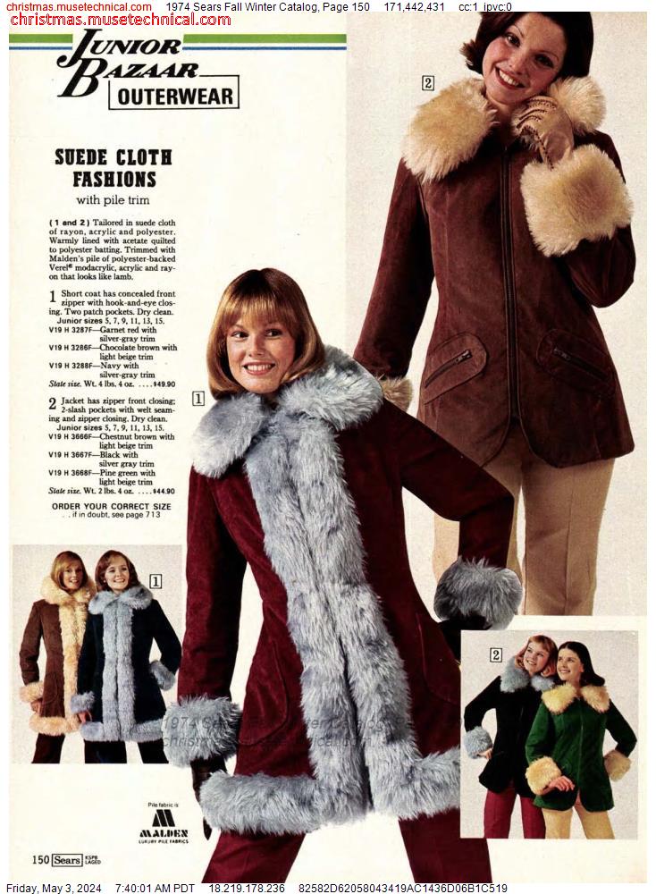 1974 Sears Fall Winter Catalog, Page 150