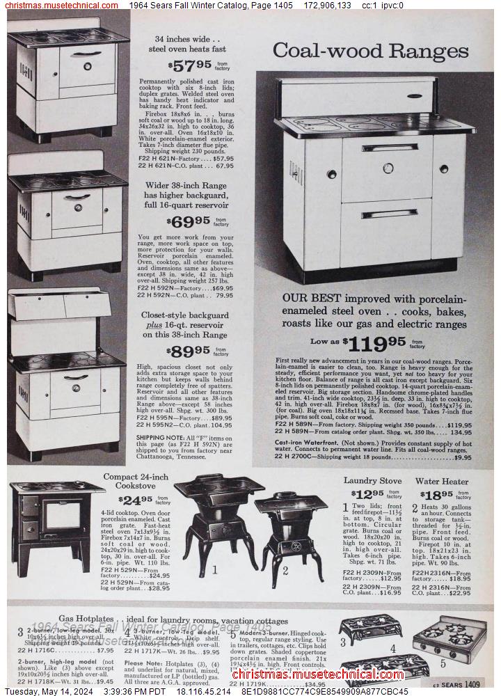 1964 Sears Fall Winter Catalog, Page 1405