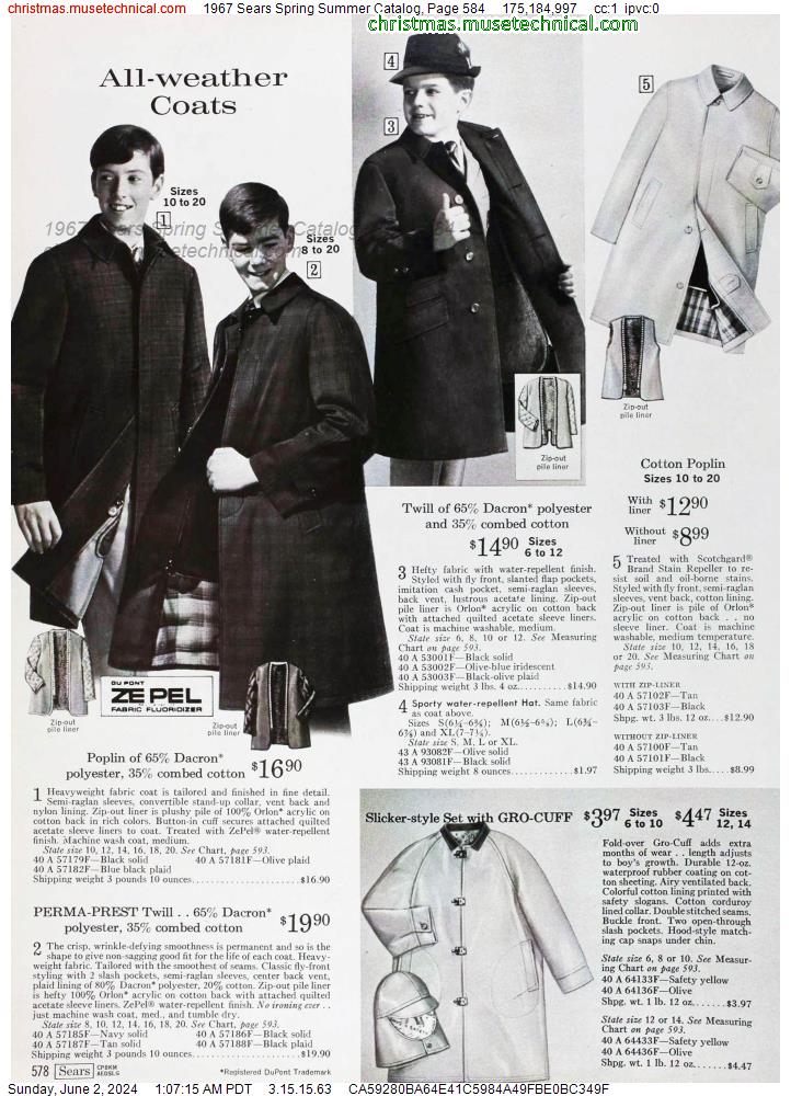 1967 Sears Spring Summer Catalog, Page 584
