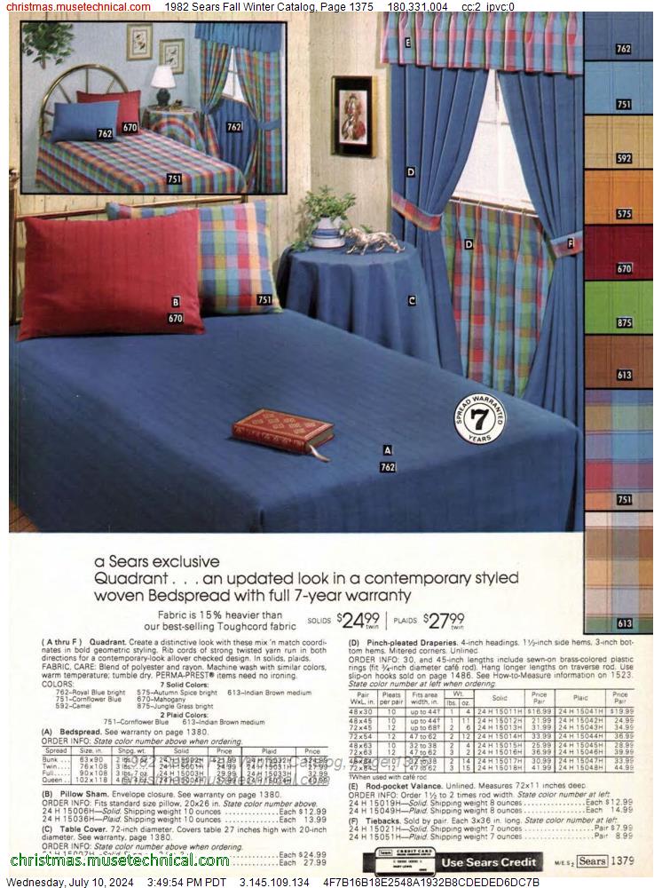 1982 Sears Fall Winter Catalog, Page 1375