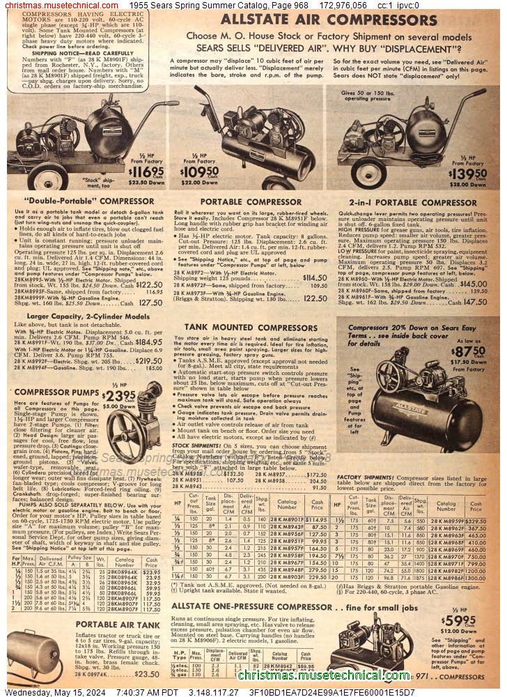 1955 Sears Spring Summer Catalog, Page 968