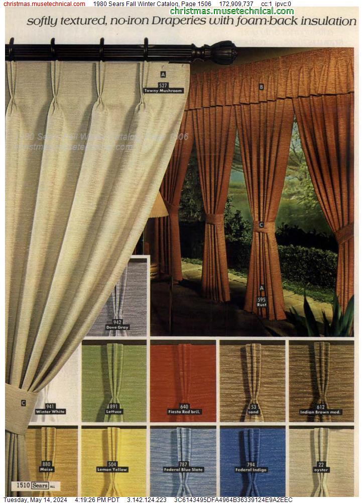 1980 Sears Fall Winter Catalog, Page 1506