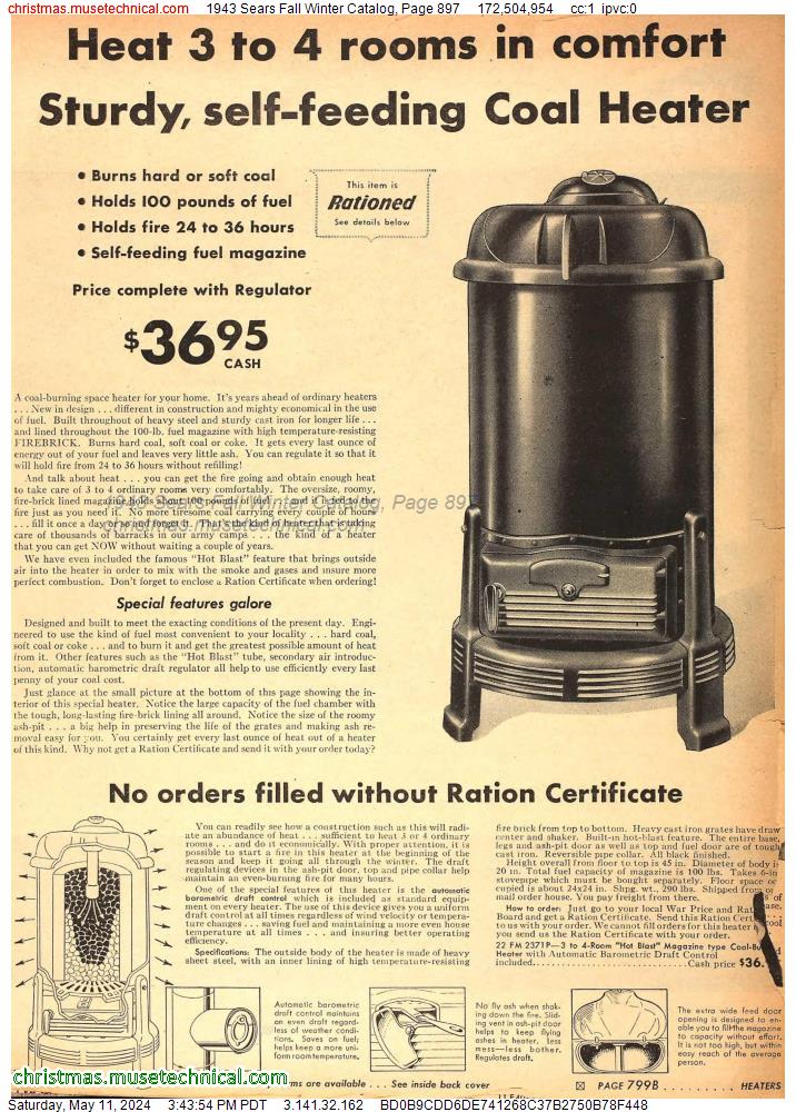1943 Sears Fall Winter Catalog, Page 897