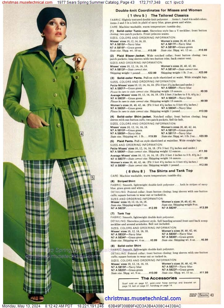 1977 Sears Spring Summer Catalog, Page 43