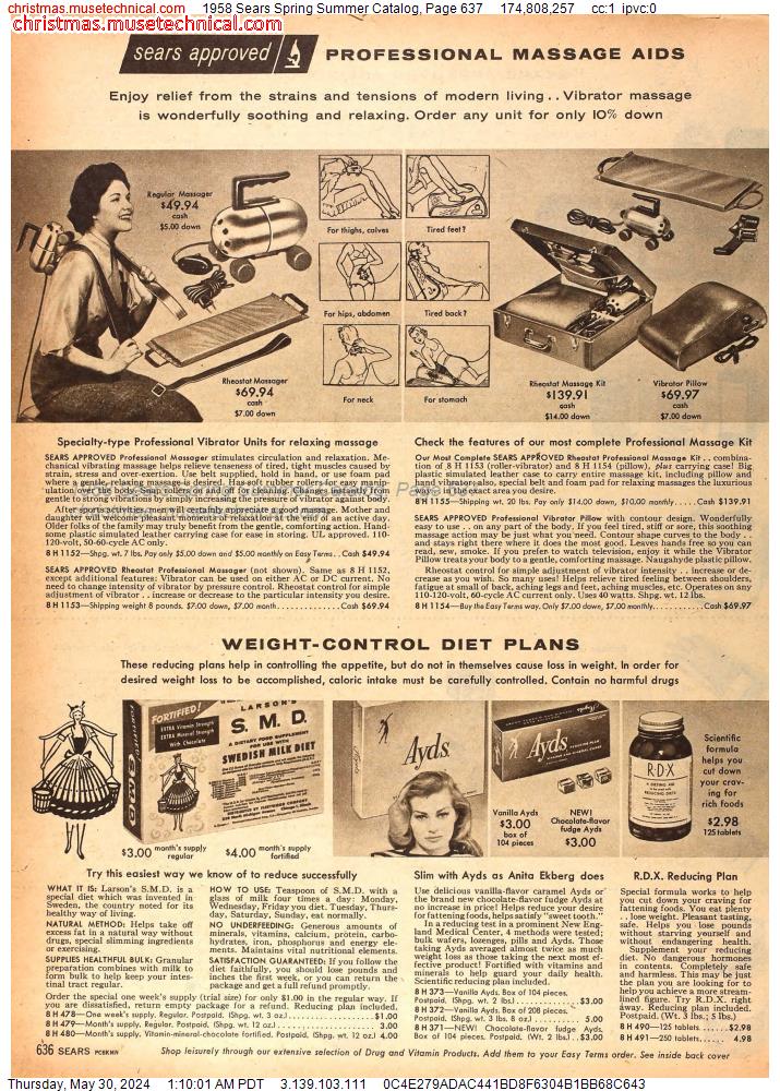 1958 Sears Spring Summer Catalog, Page 637