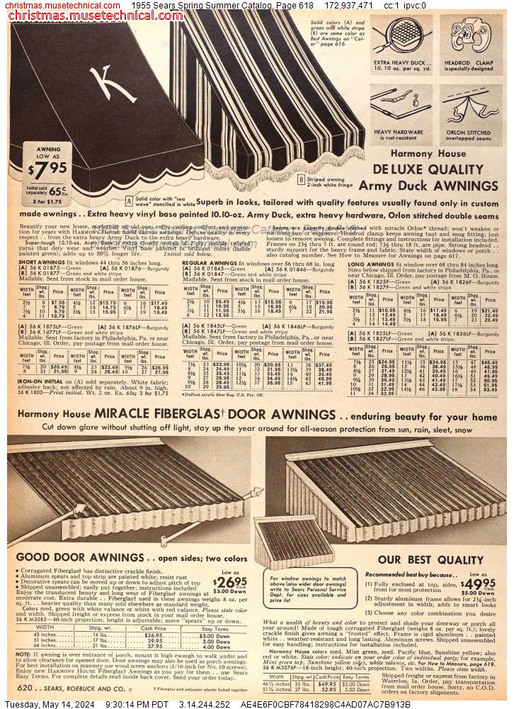 1955 Sears Spring Summer Catalog, Page 618