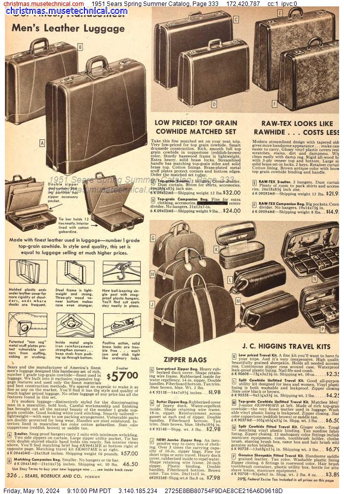 1951 Sears Spring Summer Catalog, Page 333
