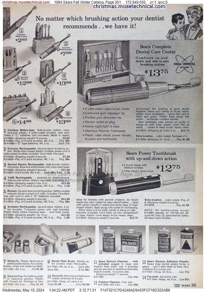 1964 Sears Fall Winter Catalog, Page 351