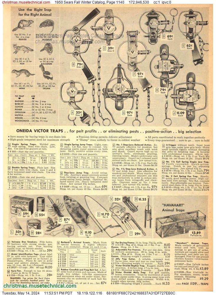 1950 Sears Fall Winter Catalog, Page 1140