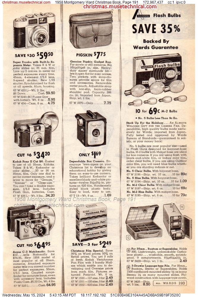 1958 Montgomery Ward Christmas Book, Page 191