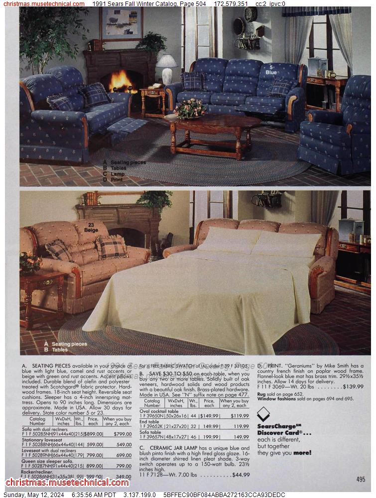 1991 Sears Fall Winter Catalog, Page 504