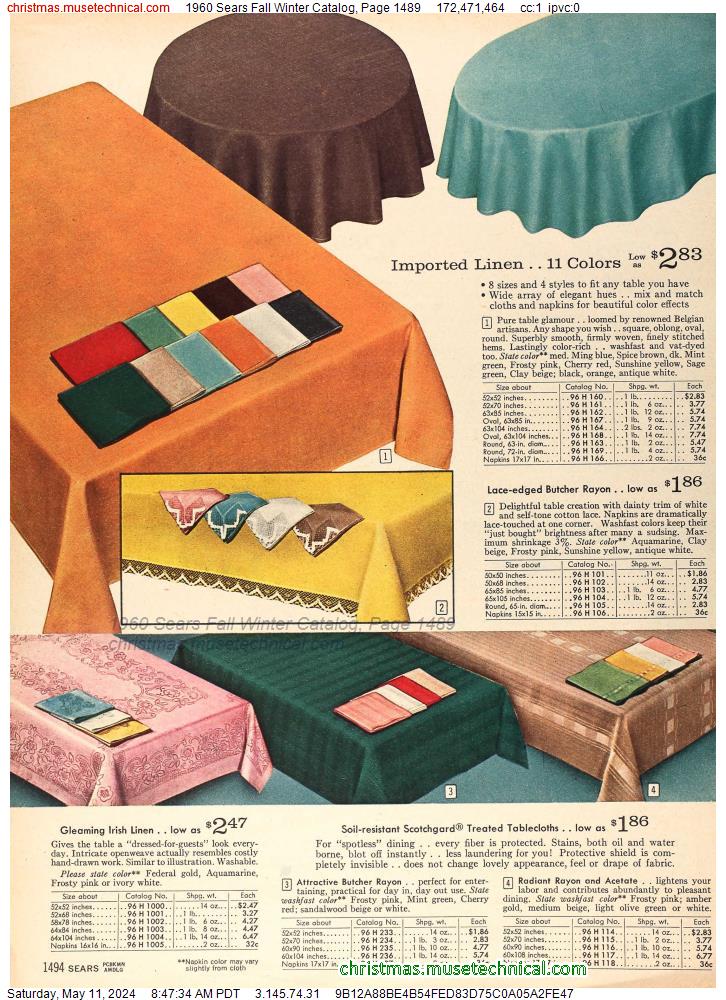 1960 Sears Fall Winter Catalog, Page 1489