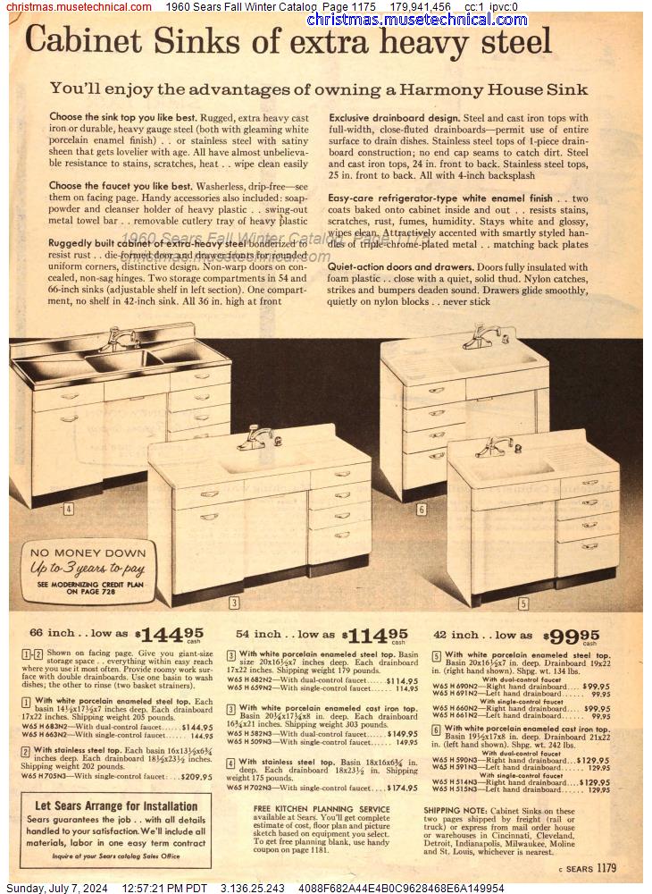 1960 Sears Fall Winter Catalog, Page 1175