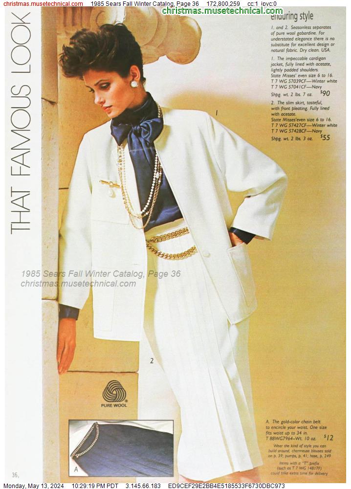 1985 Sears Fall Winter Catalog, Page 36