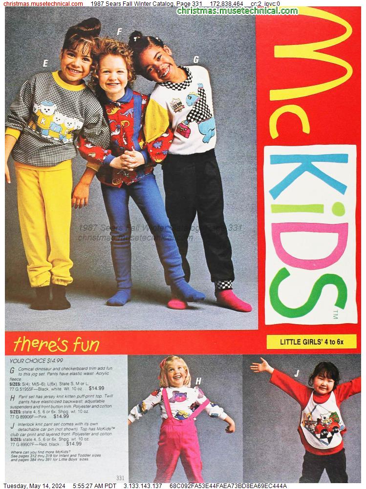 1987 Sears Fall Winter Catalog, Page 331