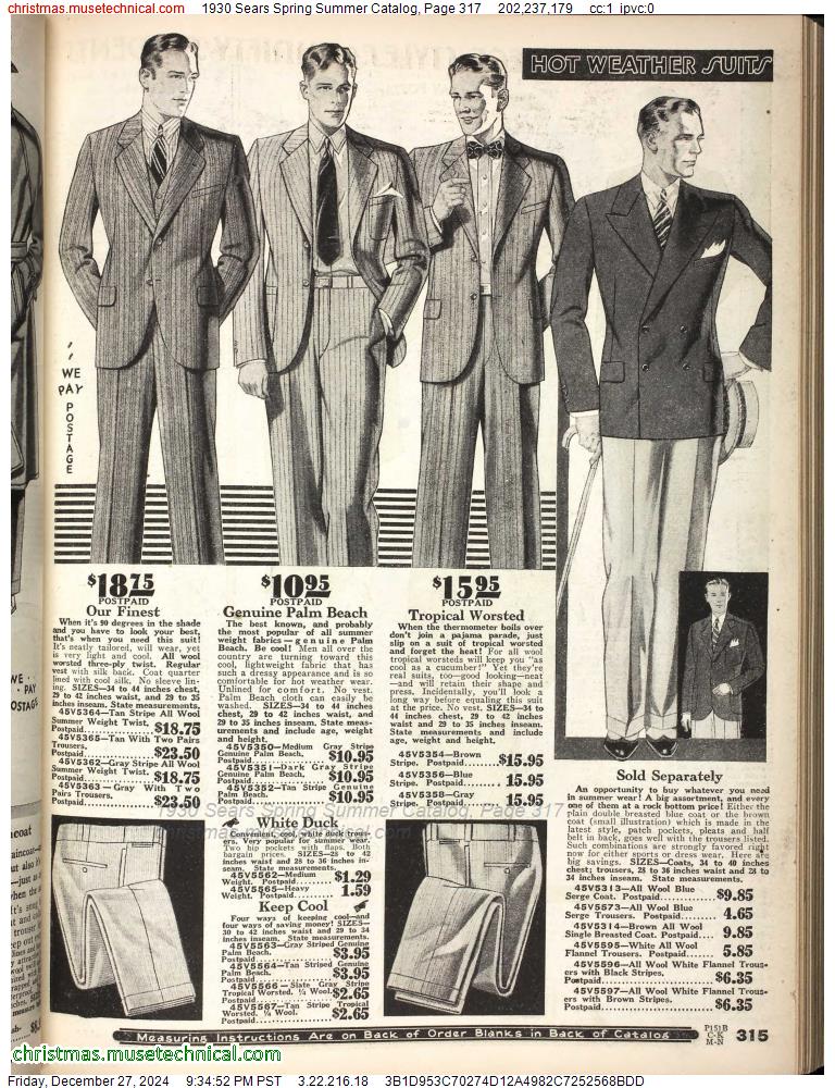 1930 Sears Spring Summer Catalog, Page 317