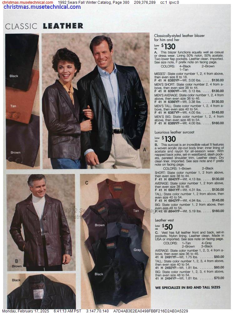 1992 Sears Fall Winter Catalog, Page 380