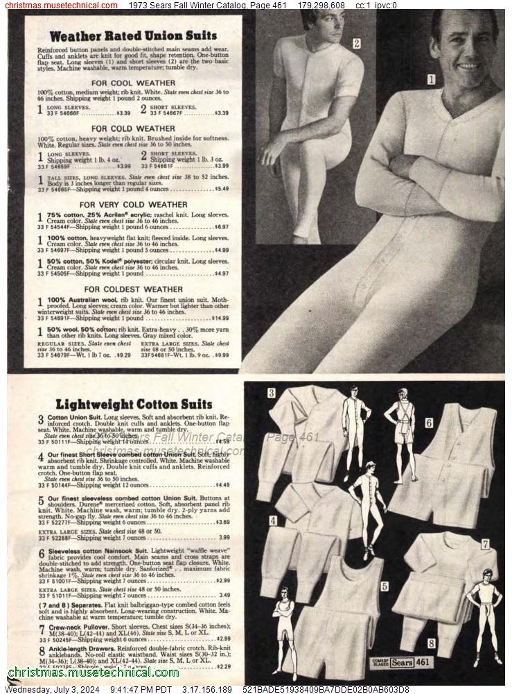 1973 Sears Fall Winter Catalog, Page 461
