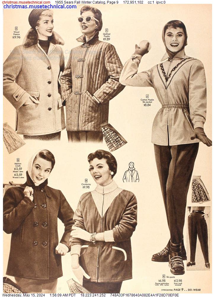 1955 Sears Fall Winter Catalog, Page 9