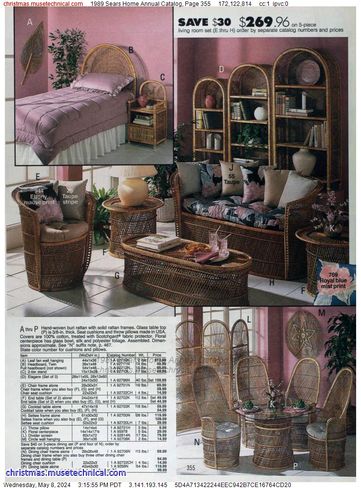 1989 Sears Home Annual Catalog, Page 355