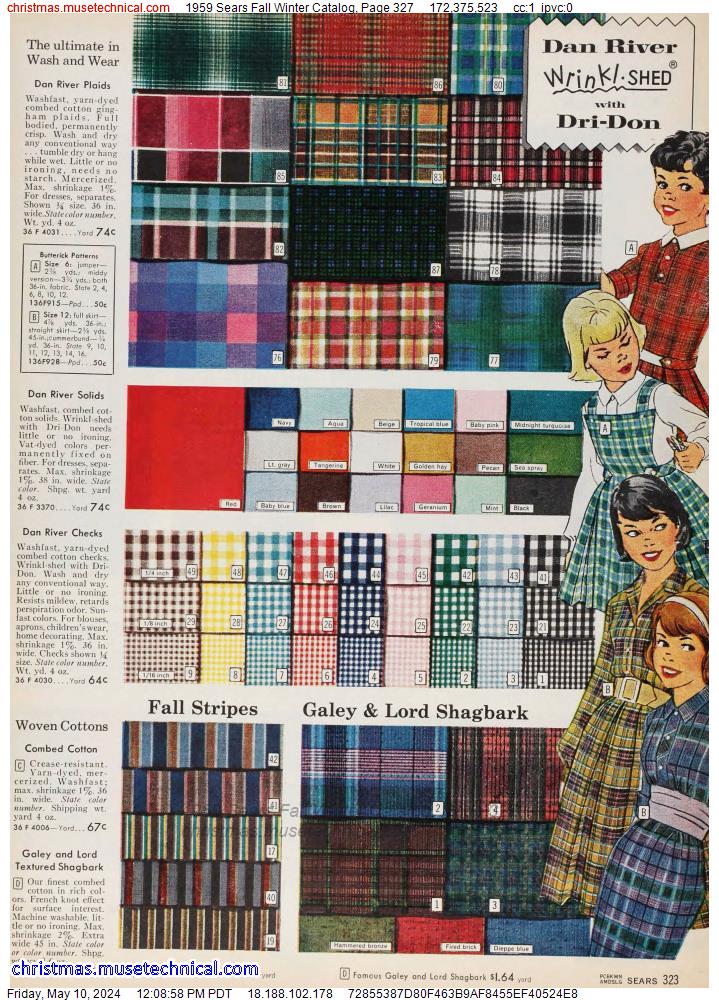 1959 Sears Fall Winter Catalog, Page 327