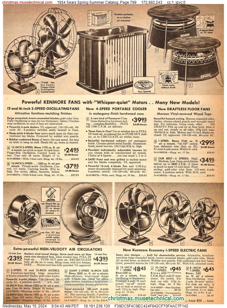 1954 Sears Spring Summer Catalog, Page 799
