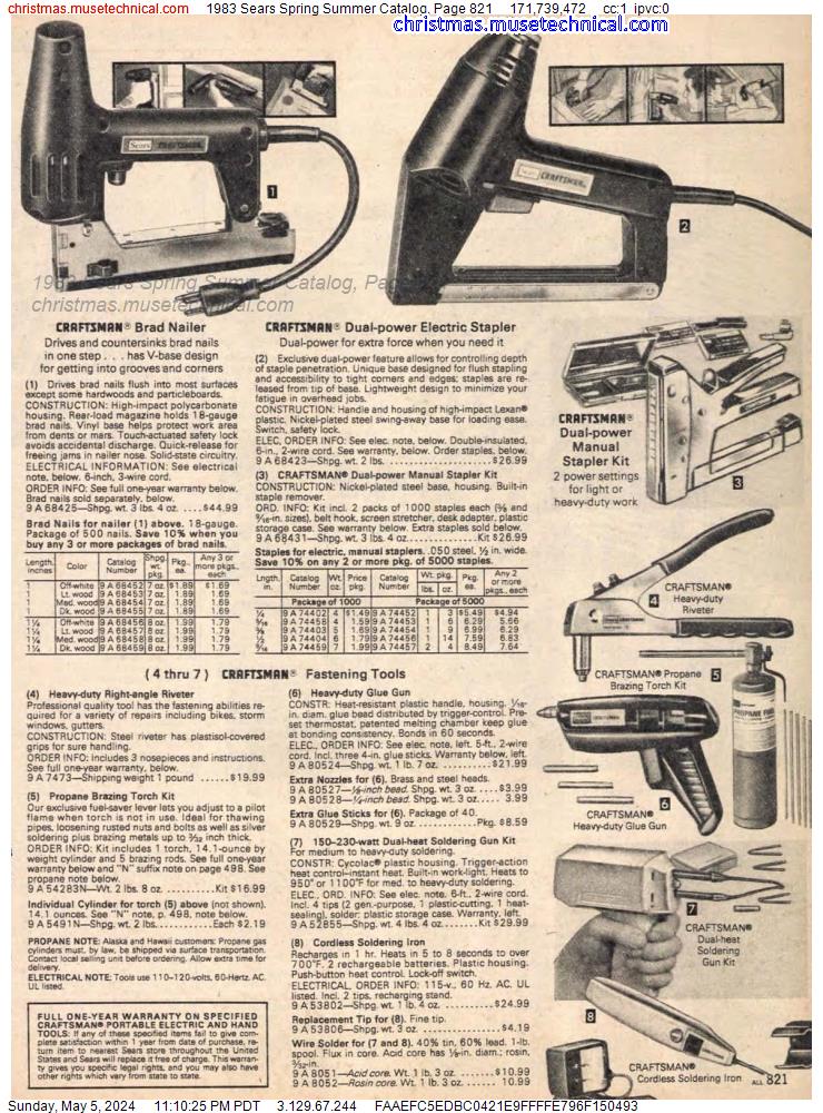 1983 Sears Spring Summer Catalog, Page 821