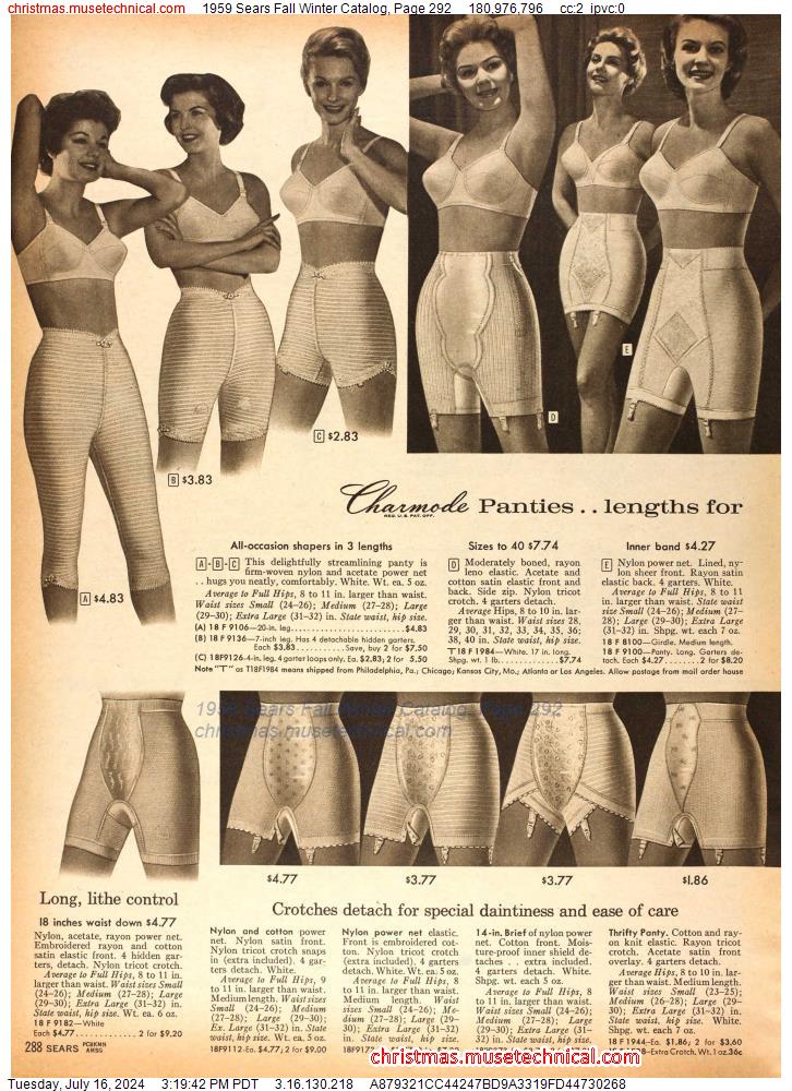 1959 Sears Fall Winter Catalog, Page 292