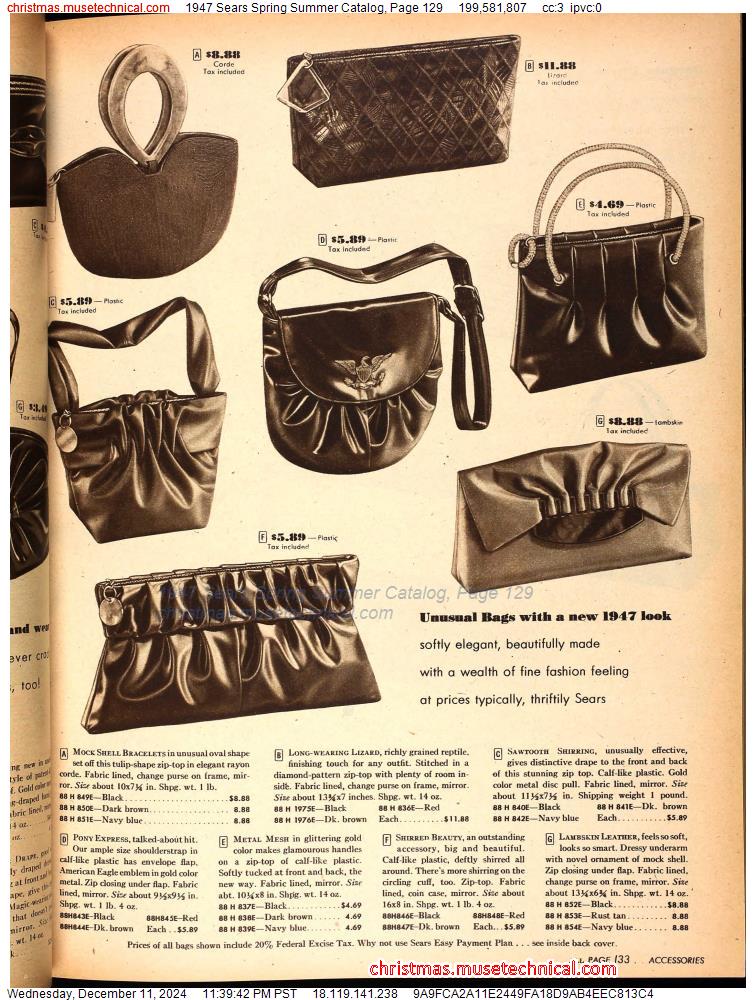 1947 Sears Spring Summer Catalog, Page 129