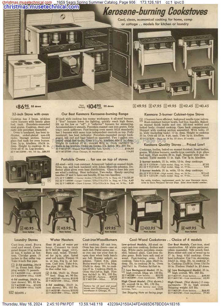 1959 Sears Spring Summer Catalog, Page 906