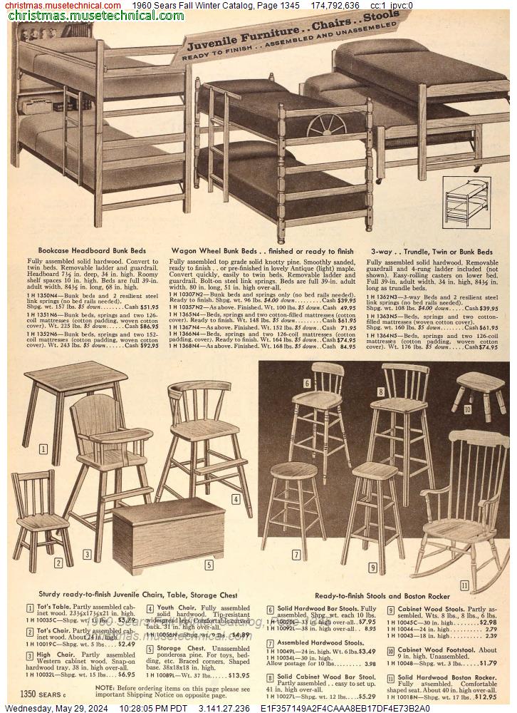 1960 Sears Fall Winter Catalog, Page 1345