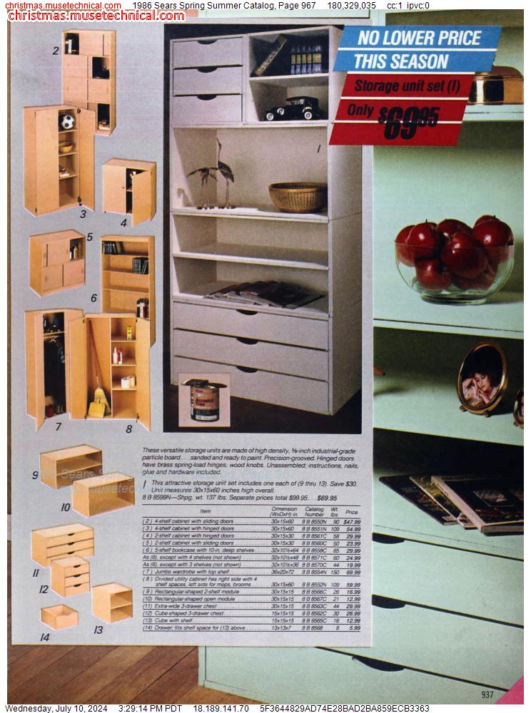 1986 Sears Spring Summer Catalog, Page 967
