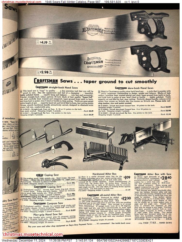 1946 Sears Fall Winter Catalog, Page 987