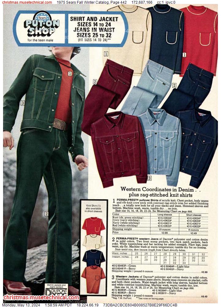 1975 Sears Fall Winter Catalog, Page 442