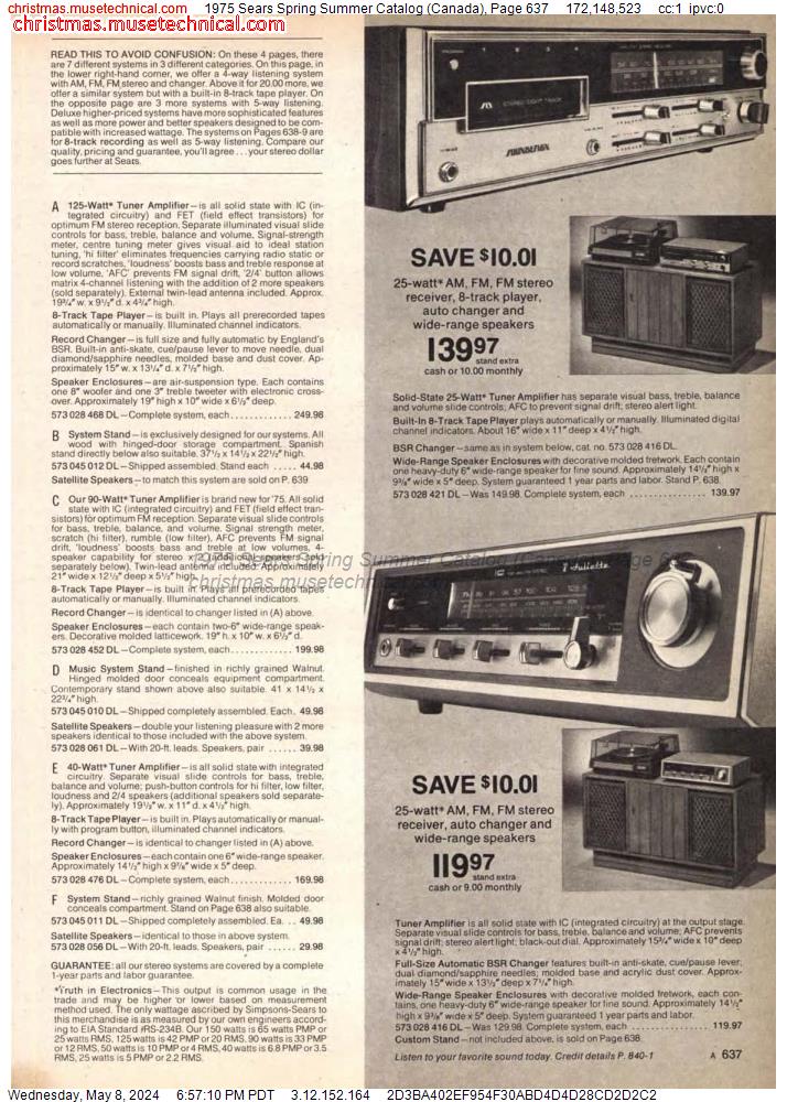 1975 Sears Spring Summer Catalog (Canada), Page 637