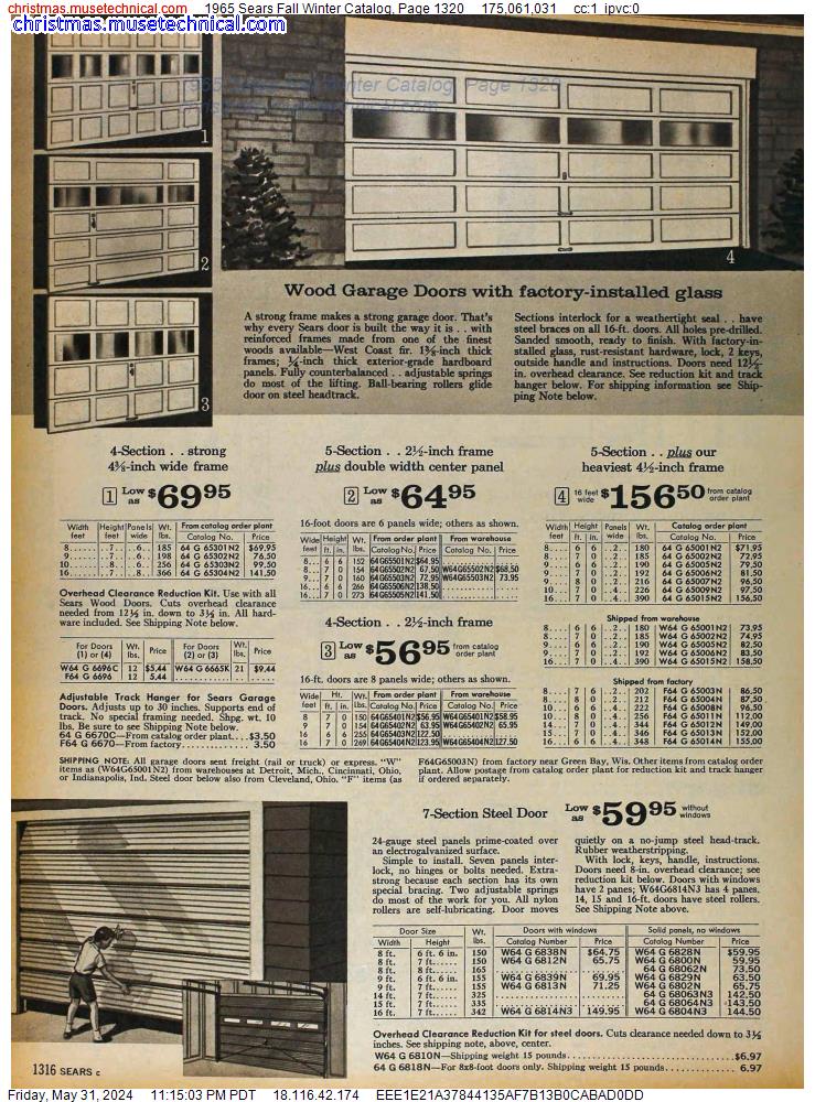 1965 Sears Fall Winter Catalog, Page 1320