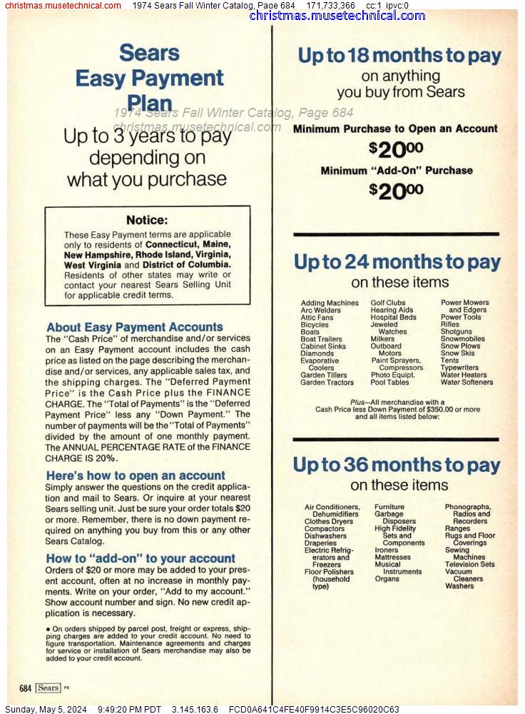 1974 Sears Fall Winter Catalog, Page 684