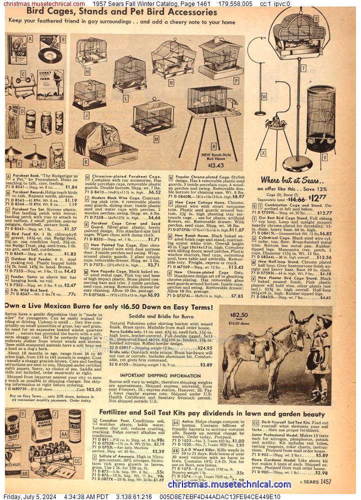 1957 Sears Fall Winter Catalog, Page 1461