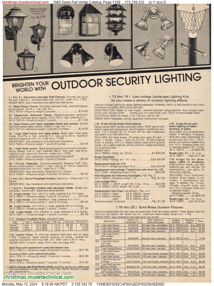1983 Sears Fall Winter Catalog, Page 1158