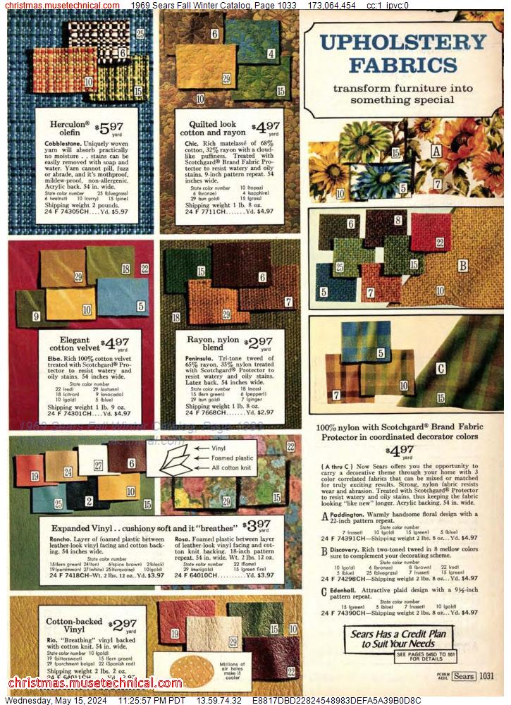 1969 Sears Fall Winter Catalog, Page 1033
