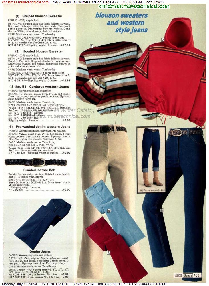 1977 Sears Fall Winter Catalog, Page 433