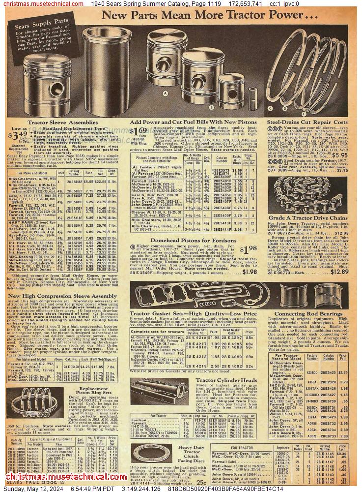 1940 Sears Spring Summer Catalog, Page 1119