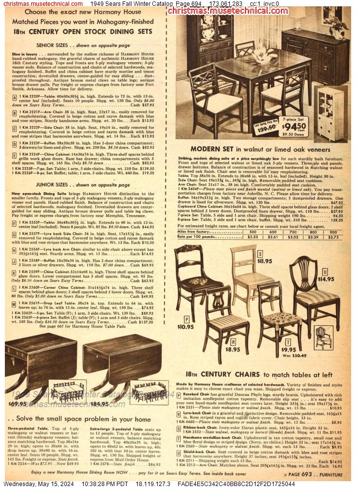 1949 Sears Fall Winter Catalog, Page 694