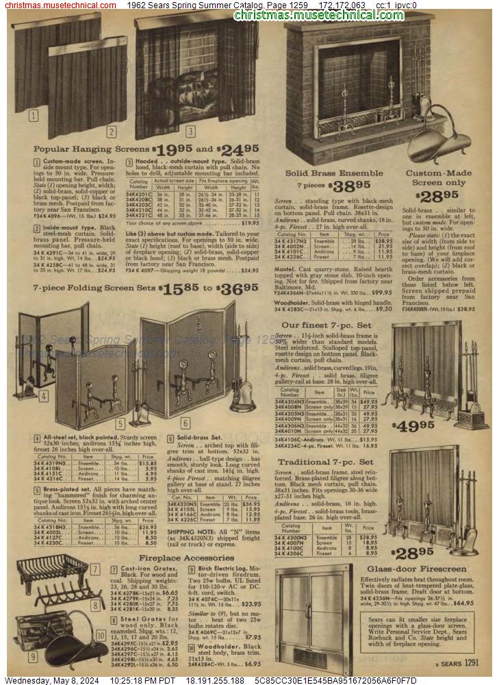 1962 Sears Spring Summer Catalog, Page 1259